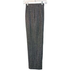 VTG Dana Buchman Women's Wool Tweed Pants Size 12 black HR Lined 7431 Relaxed